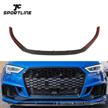 Carbon Fiber RS3 Front Bumper Lip for Audi RS3 8V Sedan - 2017 2018 2019